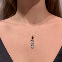 Jewelry set with necklace and earrings gemstones