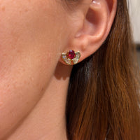 Set Ruby and Diamonds Necklace & Earrings