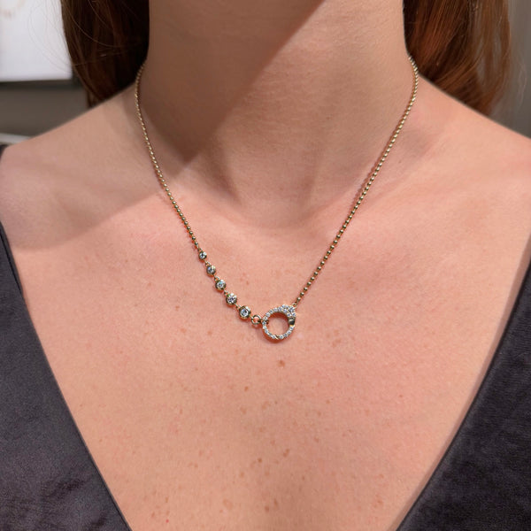 14K Yellow Gold & Diamond Charm Holder Necklaces