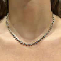 Georgian Style Diamonds on 14K Yellow Gold Necklace