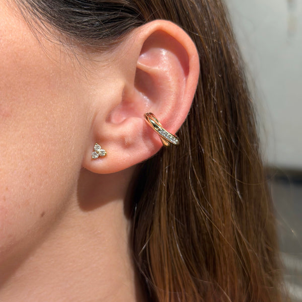 14K Yellow Gold & Diamonds Ear Cuffs