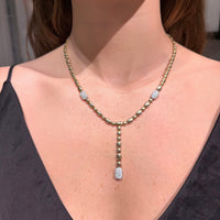 14K Yellow Gold & Diamonds Lariat Necklace