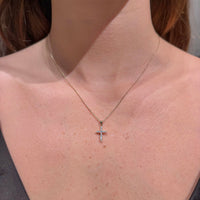 Diamond Cross Pendant on 14K Yellow Gold Necklaces
