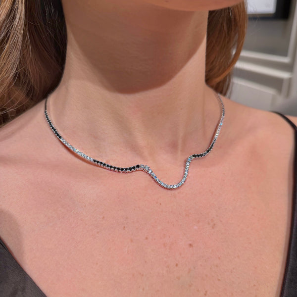 Diamonds & Black Diamonds on 14K White Gold Necklaces