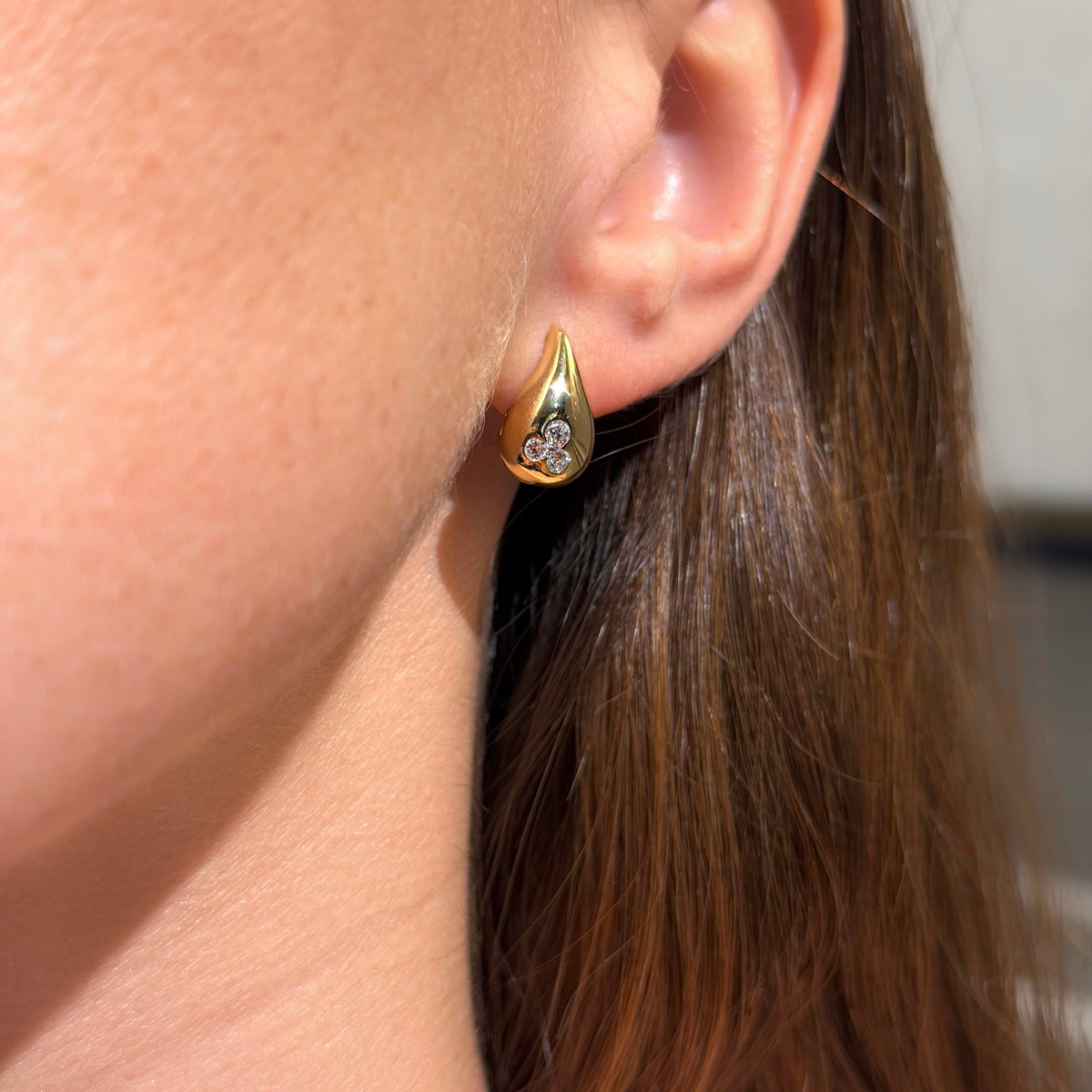 Set Drop on 18k Yellow Gold and Diamonds Necklace & Earrings