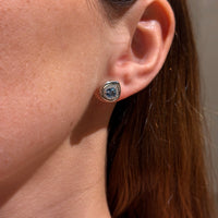 Set of 18K White Gold Drop Aquamarine with Diamonds Pendant & Earrings
