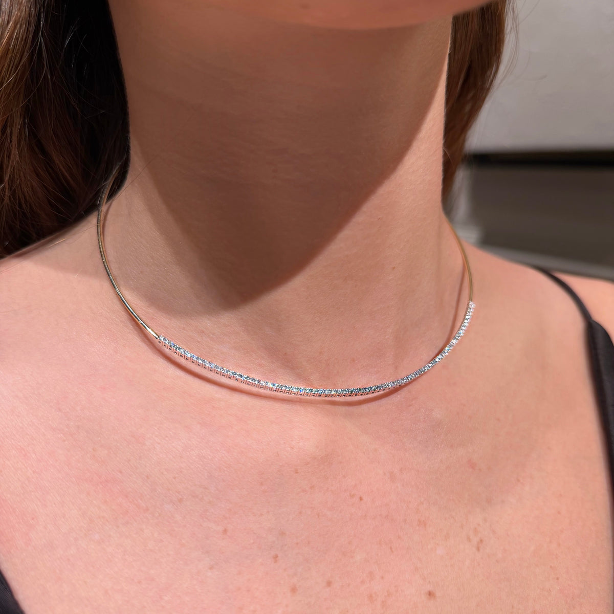 Choker with Diamonds on 14K Yellow Gold Necklaces