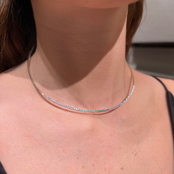 Choker with Diamonds on 14K Yellow Gold Necklaces