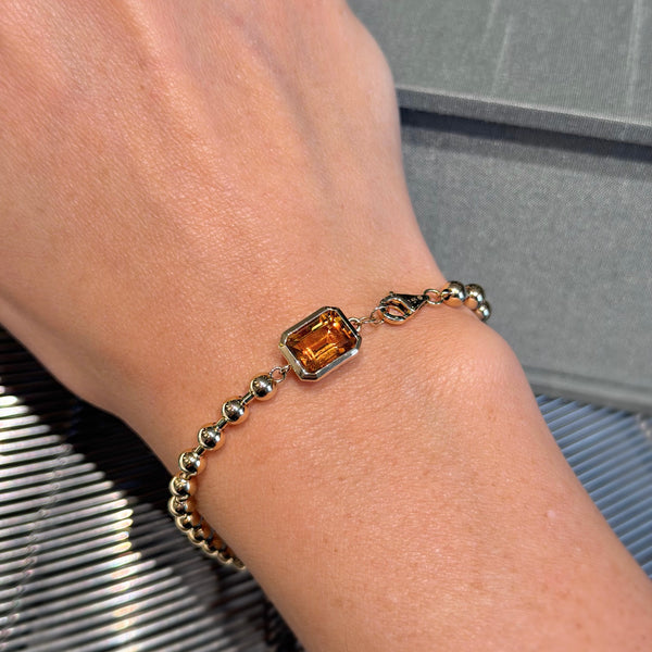 14K Yellow Gold Beads with Citrine Bracelet