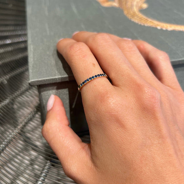 Blue Sapphire Birthstone September 14K Yellow Gold Rings