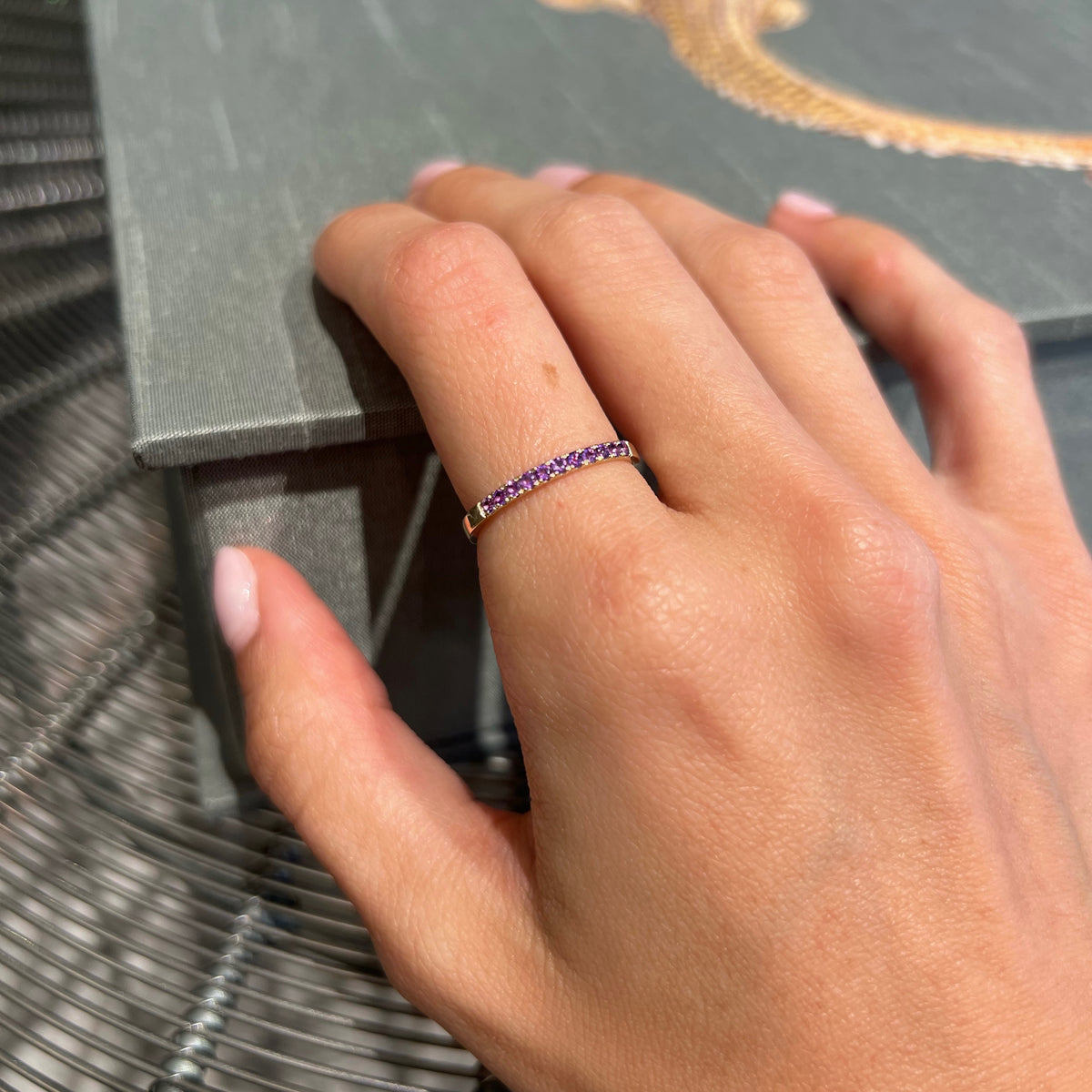 Amethyst Birthstone February 14K Yellow Gold Rings