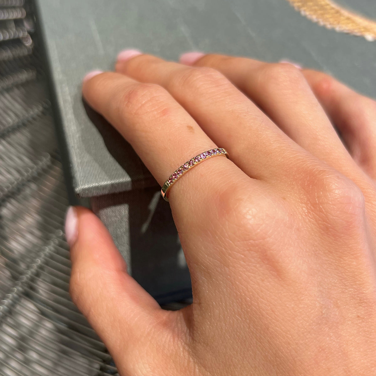 Tourmaline Birthstone October 14K Yellow Gold Rings