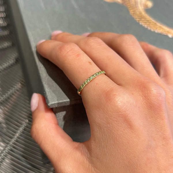 Peridot Birthstone August 14K Yellow Gold Rings