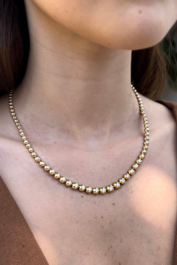 Collar de Diamantes en Oro Amarillo de 14 quilaes