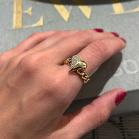 Half Heart Diamond & Gold Ring