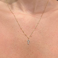 Diamond Key Pendant on 18K Yellow Gold Necklaces