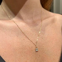 Diamond Lock Pendant on 18K Yellow Gold Necklaces