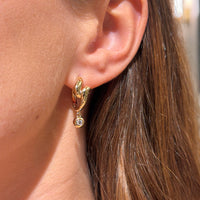Knot Drop Yellow Gold with Diamond Earrings