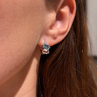Set Aquamarine and White Quartz Necklace & Earrings