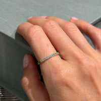 Aquamarine Birthstone March 14K Yellow Gold Rings