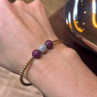 Brazalete con doble rubí y diamantes