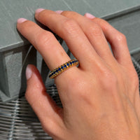 Sapphire Band on 18K Yellow Gold Rings