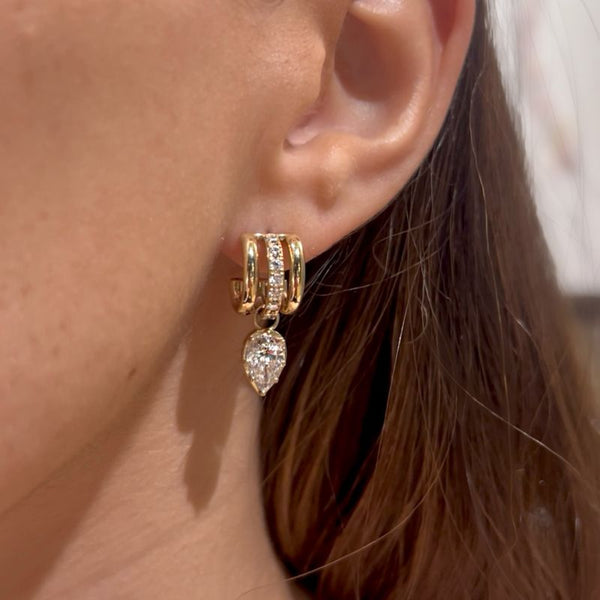 Hoop 14K Yellow Gold & Diamond Earrings