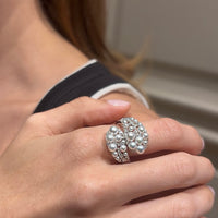 14K White Gold with Pearl & Diamond Rings