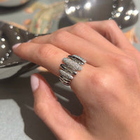 14K White Gold & Diamond Oval Rings