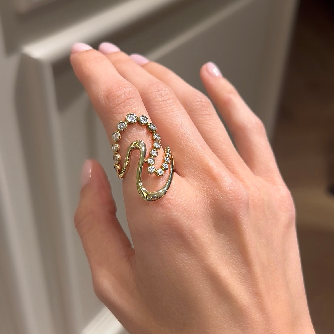 14K Yellow Gold & Diamond Unique Ring