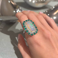 Emerald & Opal with Diamond Ring