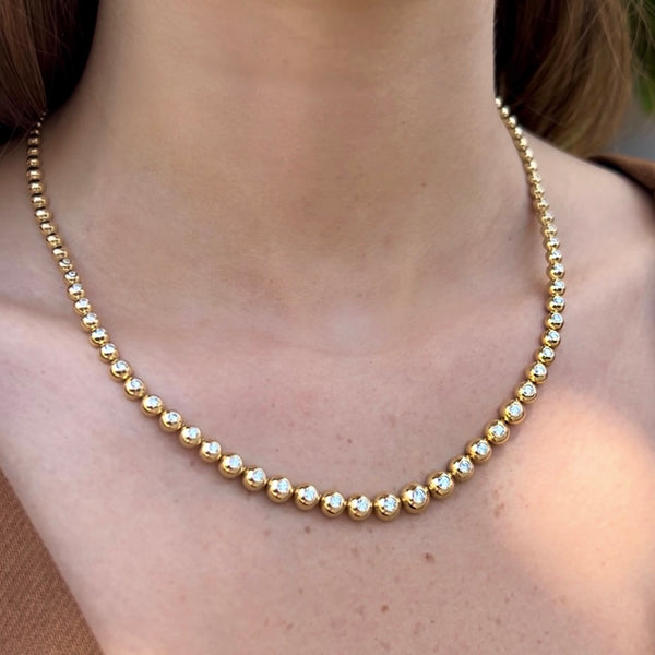 14K Yellow Gold & Diamond Necklace