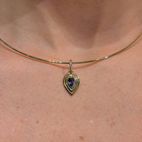 Blue Sapphire on 14K Yellow Gold Pendant
