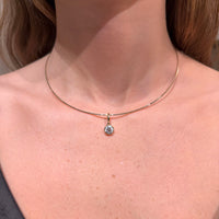 Round Cut Lab Diamond on 14K Yellow Gold Pendant