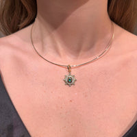 Sun Rays Emerald & Diamonds Charm