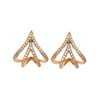 Gold Studs Earrings with Diamonds, beautiful for everyday.