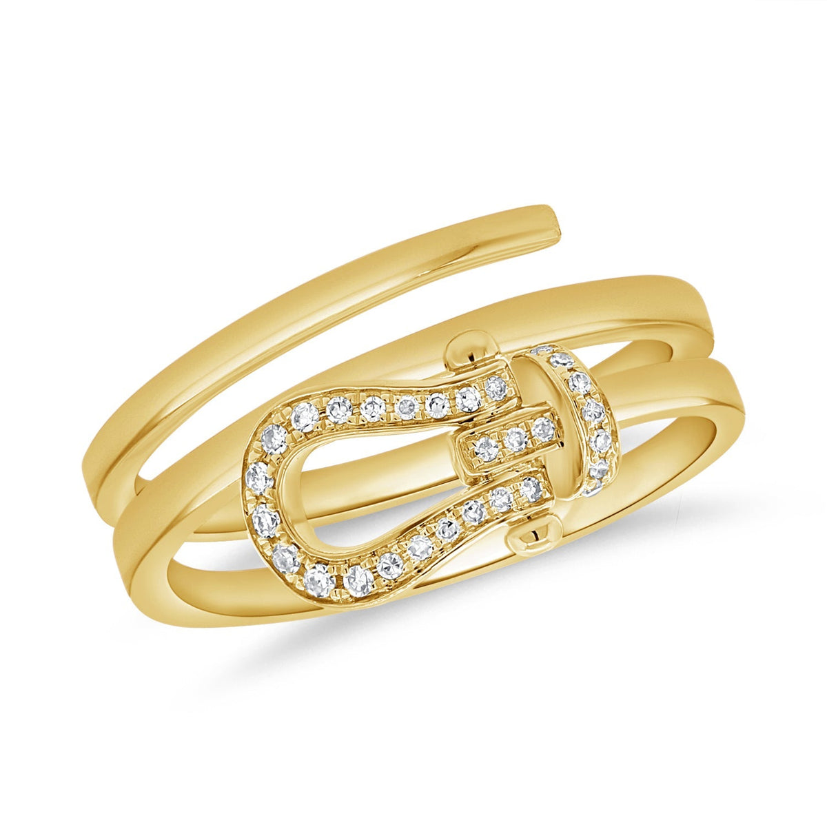 Hardware Spiral with 14K Yellow Gold Rings