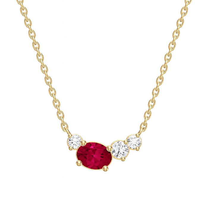 14K Yellow Gold Rubyand Diamond Necklaces