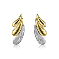 14K Yellow & White Gold Three Drop Earrings