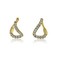 14K Yellow Gold & Diamond Teardrop Earrings