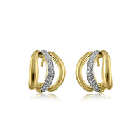 Three Curved Huggies on 14kYellow Gold Earrings