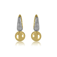 14K Yellow & White Gold with Diamond Teardrop Earrings