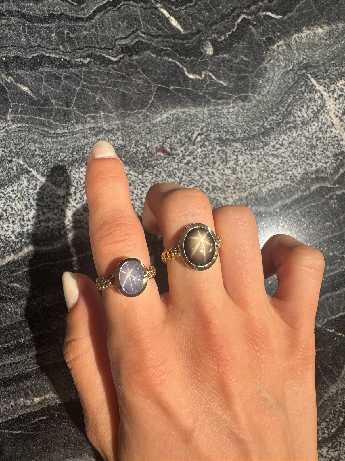 Star Gaze Black Sapphire Rings