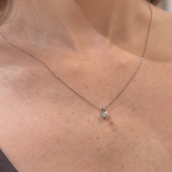 Lab Grown Diamond Necklace 14K White Gold
