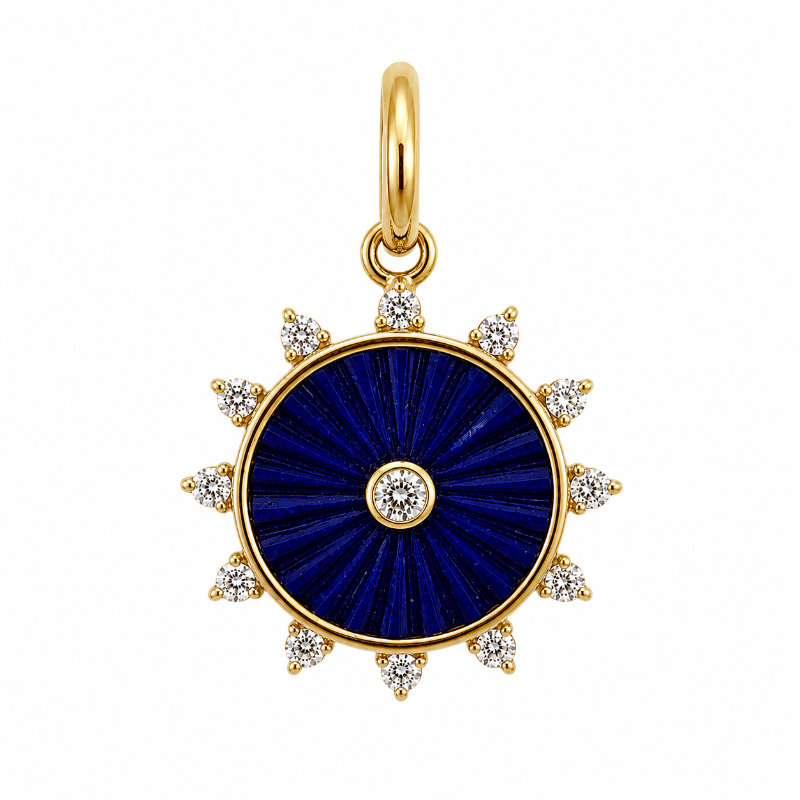 Lapislazuli & Diamonds Charm