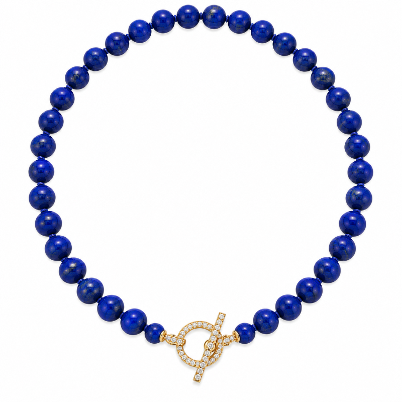 Lapislazuli with Yellow Gold & Diamonds Necklace