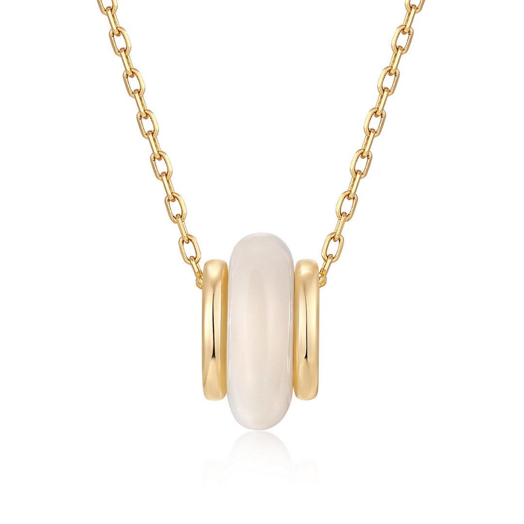 Mother of Pearl with Yellow Gold Circled Charm