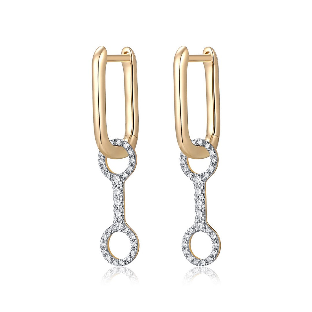 14K Yellow Gold & Diamonds Earrings