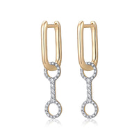 Aretes de  oro amarillo y diamantes