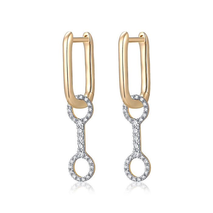 14K Yellow Gold & Diamonds Earrings